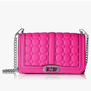 EUC Rebecca Minkoff Love Circle Quilt Crossbody in pink